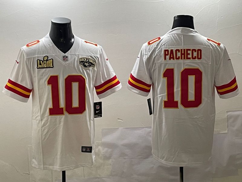 Men Kansas City Chiefs 10 Pacheco White Second generations 2025 Nike Limited NFL Jersey style 2